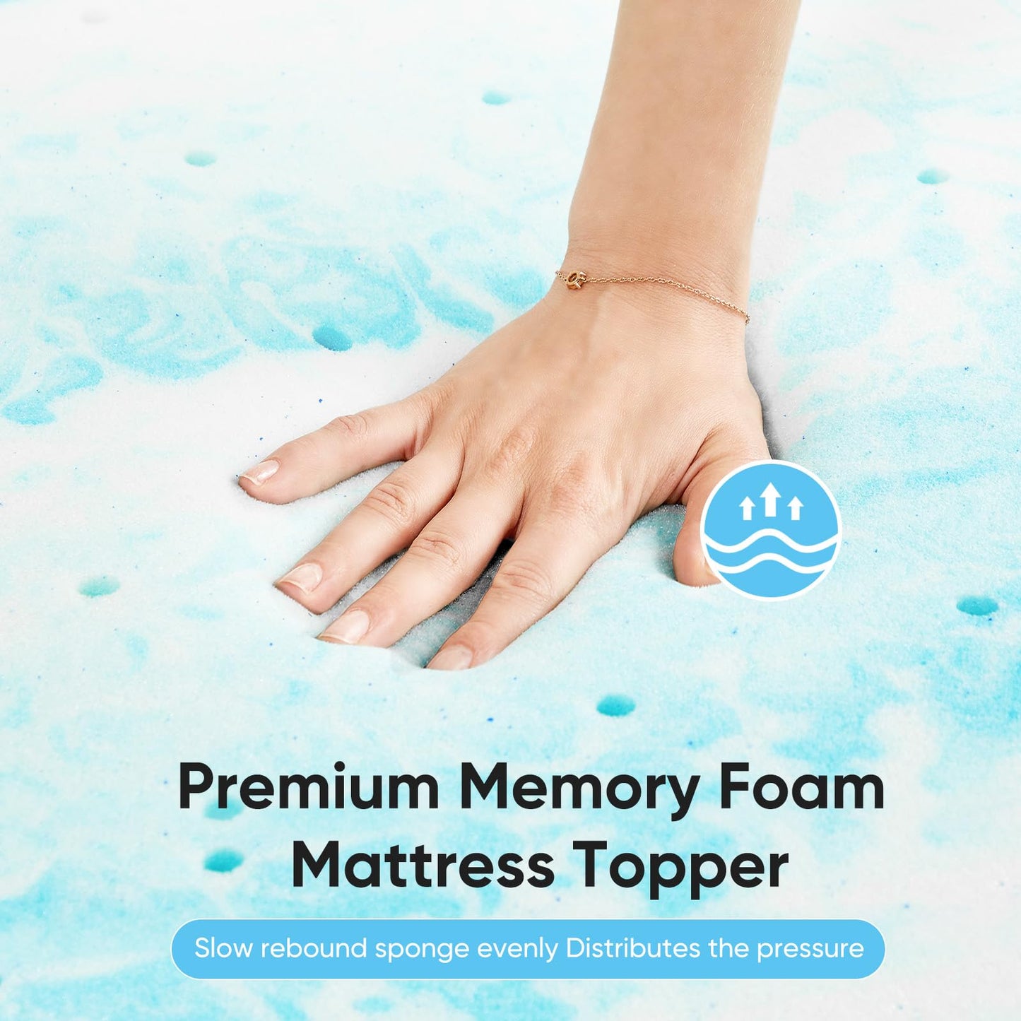 OLIXIS Gel Memory Foam Mattress Topper, Twin XL 2 Inch, Cooling Gel Infused Soft Comfy Breathable, Pressure-Relieving, CertiPUR-US Certified