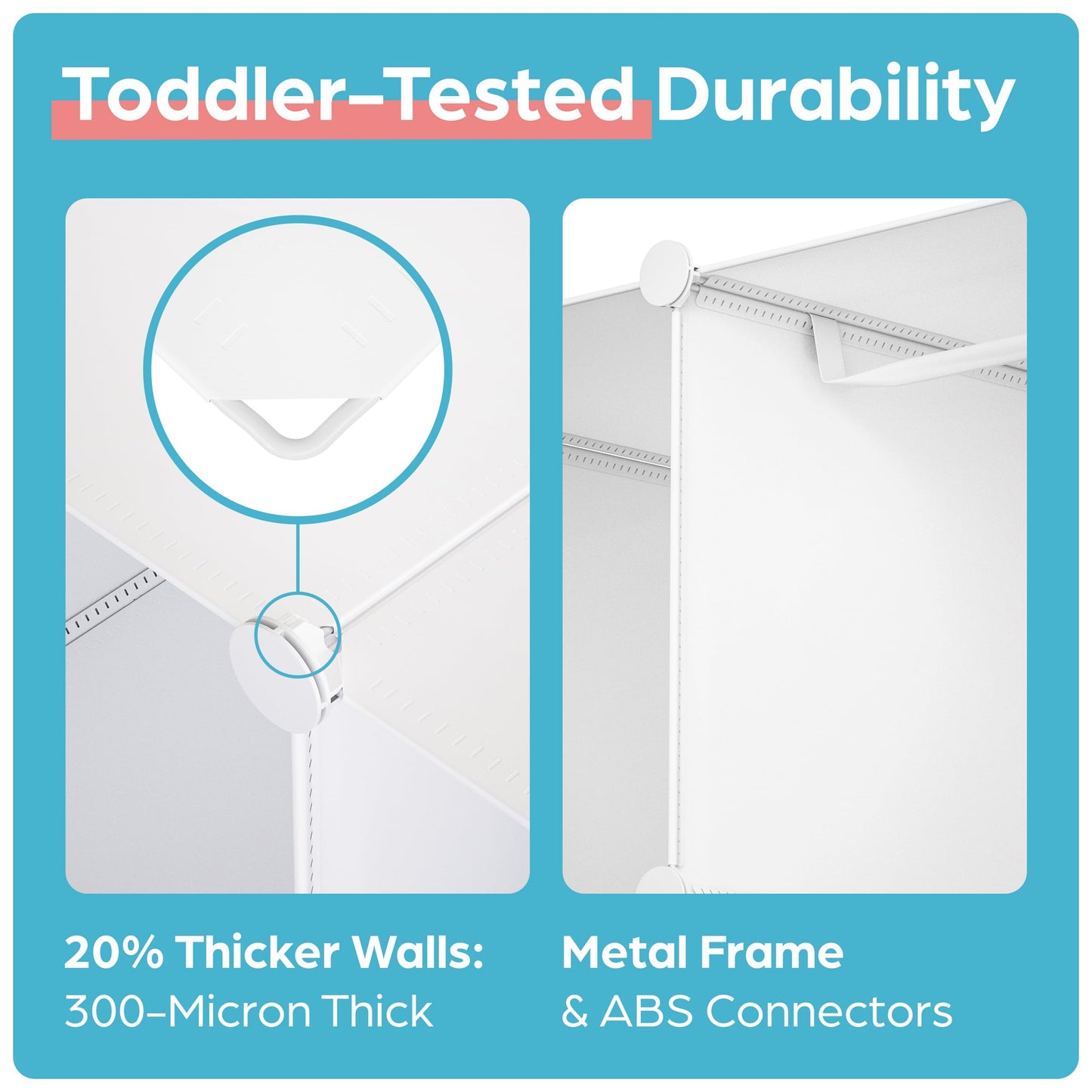 CUBEDIY Baby Closet Organizer for Nursery: Durable Baby Wardrobe for Closet - Customizable Baby Dresser Amoire Shelves - Waterproof Shelf Clothes Organizer w/Wall Fixation (White)