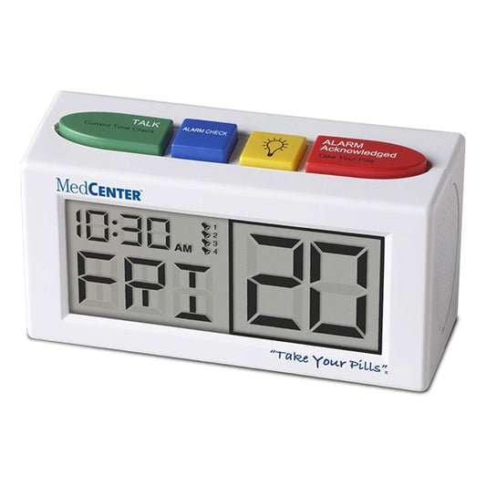 MEDCENTER Digital Talking Medication Alarm Clock for Seniors