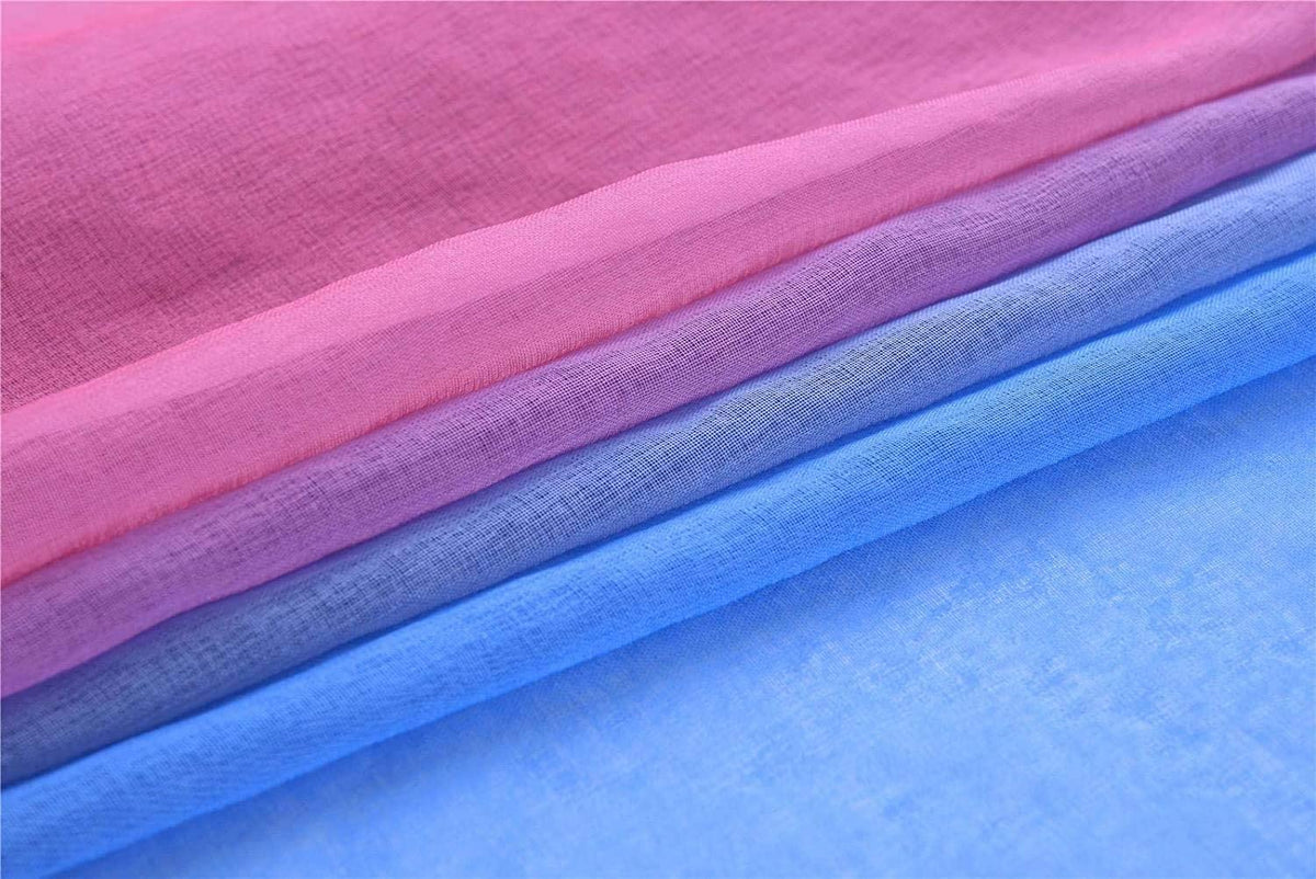 Yancorp Sheer Curtain Semi Bedroom Curtains 63 inches Length Linen Pink Blue Ombre Curtains Rod Pocket Drapes Girls Living Room Mermaid Bedroom Nursery Kids Window Decor, 1 Panel(Pink Blue, 40"x63")