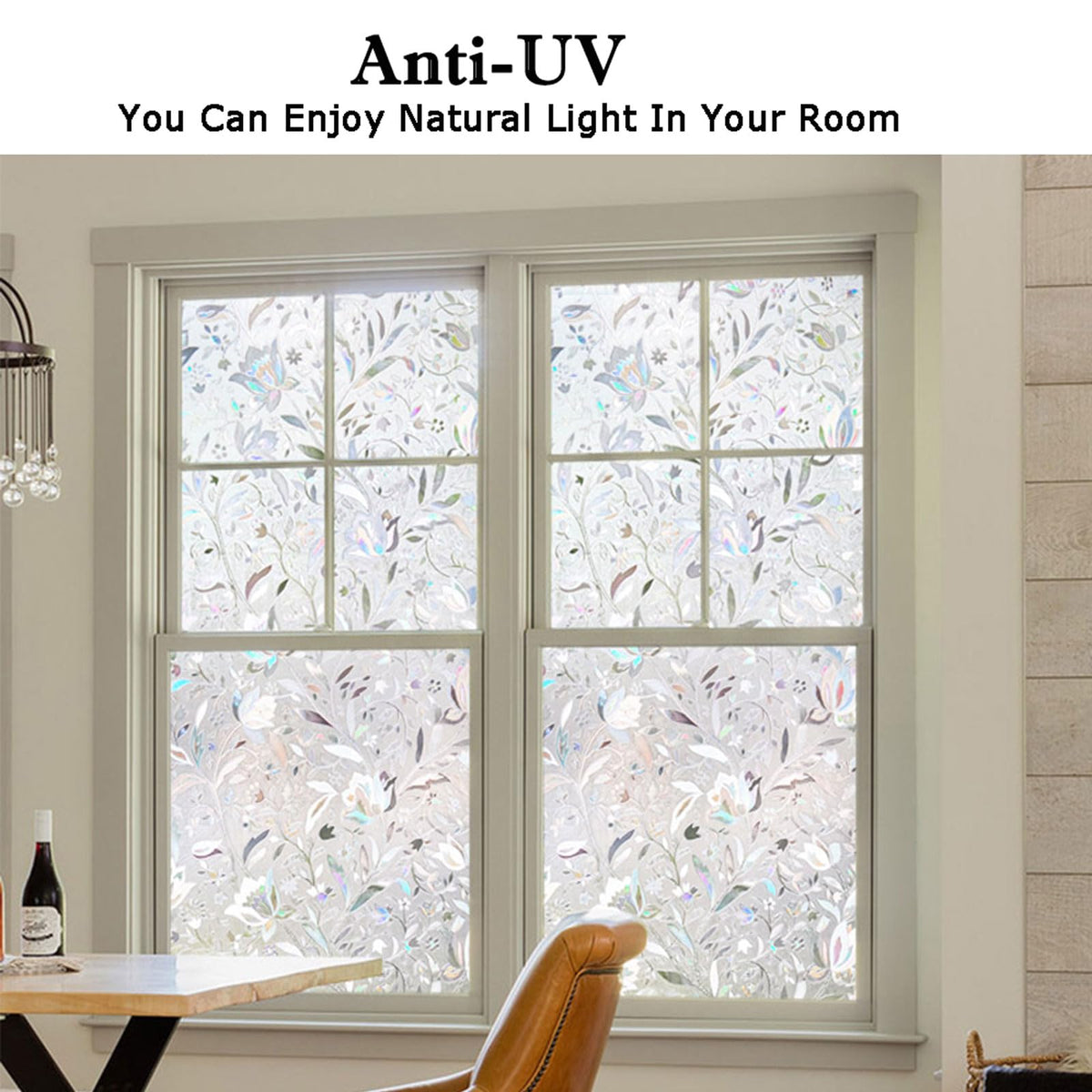 Kromapolis Privacy Window Film, Stained Glass Decorative, 17.5″ x 78.7″