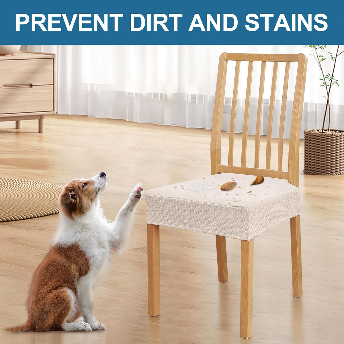Smiry Waterproof Seat Covers for Dining Room Chairs, Set of 4