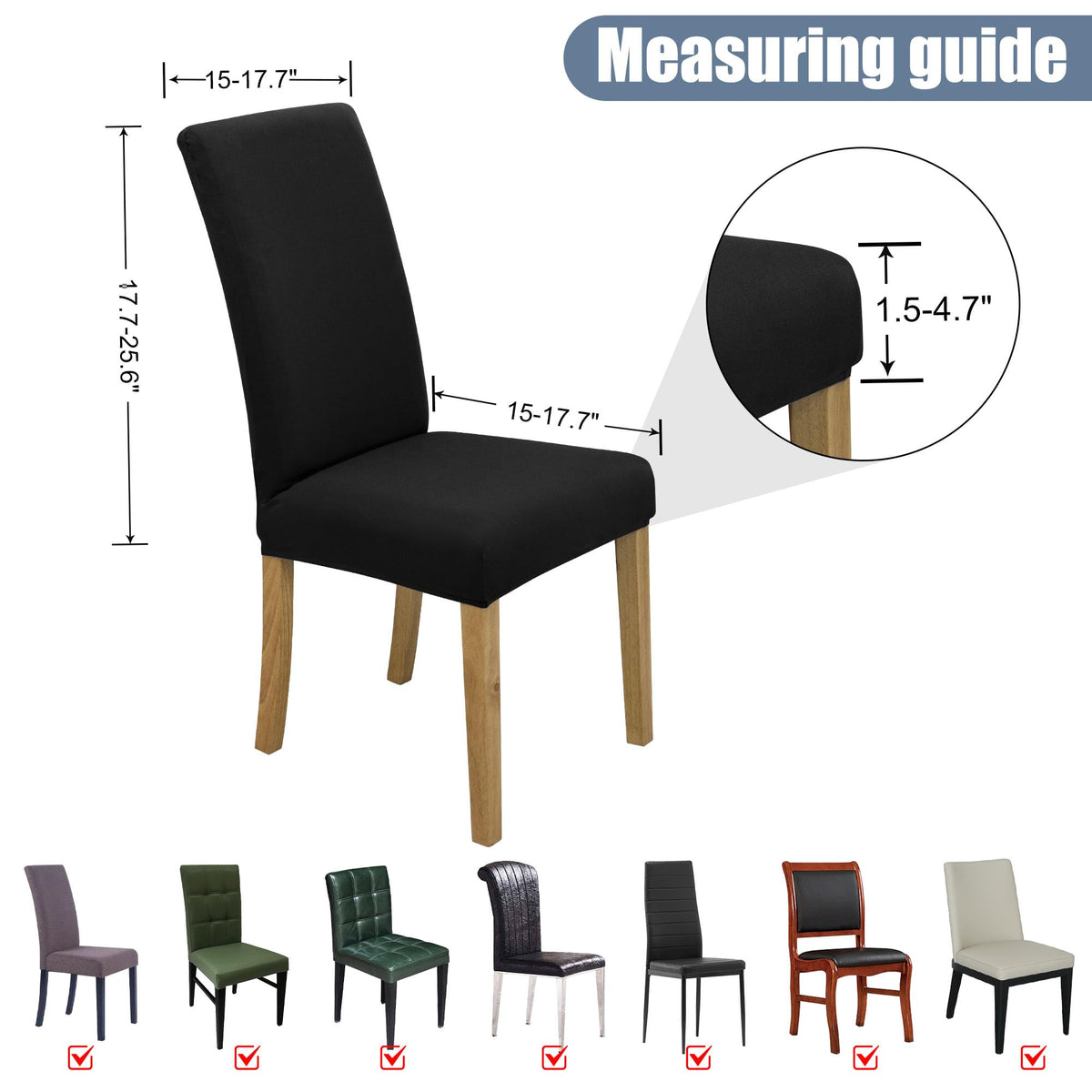 Dining Chair Covers, Stretch Seat Covers, Washable Furniture Protector