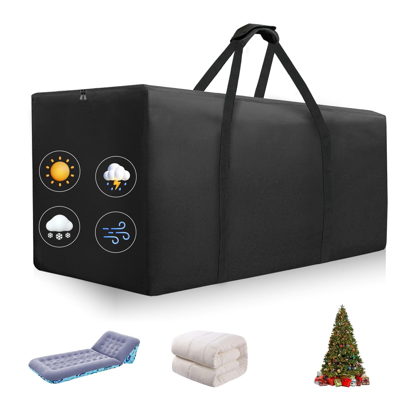 Fentiff Outdoor Patio Cushion Storage Bag - Waterproof Large Patio furniture Cushion Organizer Storage Bag with Handle and Zipper, 68" L x 30" W x 20" H Big Foldable Duffle Cover