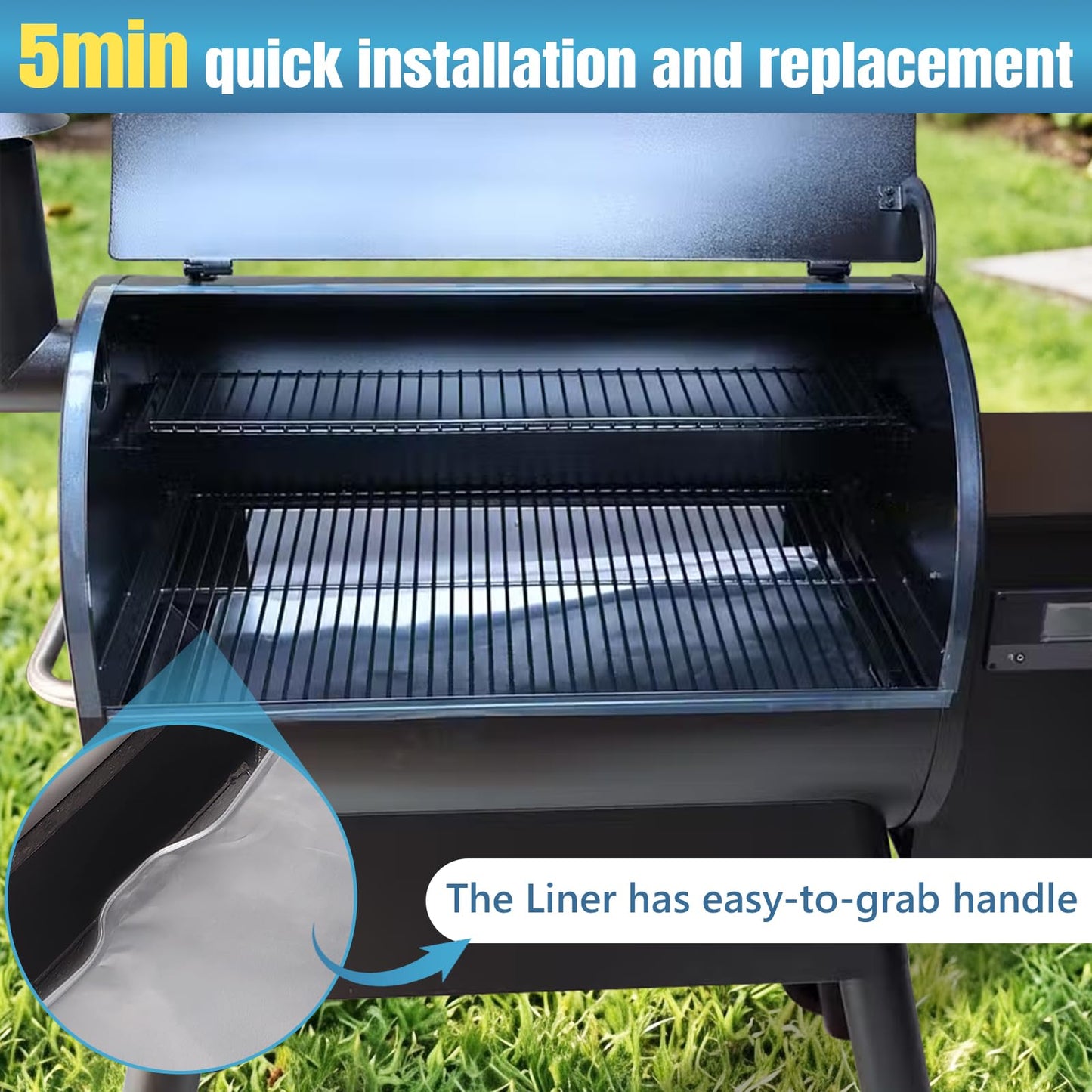 GORGERILA 15-Pack BAC520 Drip Tray Liners for Traeger Pro 780 Pellet Smoker Grill Disposable Aluminum Grill Liners for Traeger Pellet Grills Heat-Resistant Grill Accessory