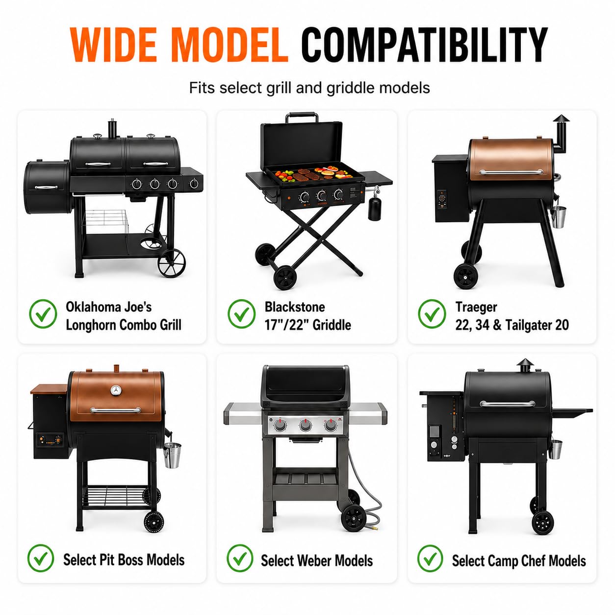 Hisencn Universal Grill Rack for Gas/Wood Pellet/Griddle/Smoker Grill, Adjustable Warming Rack, Upper Rack with Foldable Leg, Adjustable Length 15.3-22.1 in (Universal Grill Rack)