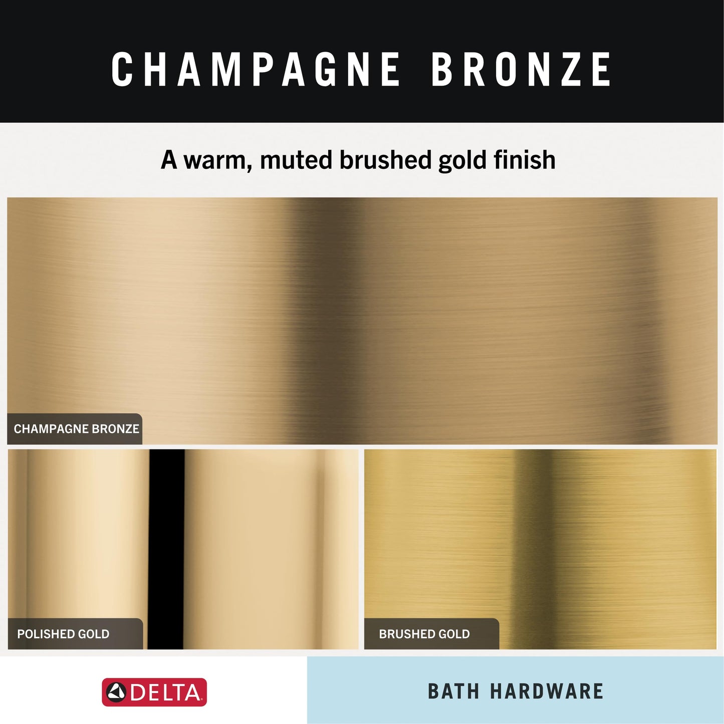 Delta Hand Towel Holder | Square Champagne Bronze Ring for Hanging Towels in Kitchen, Bathroom | Trinsic Accessories