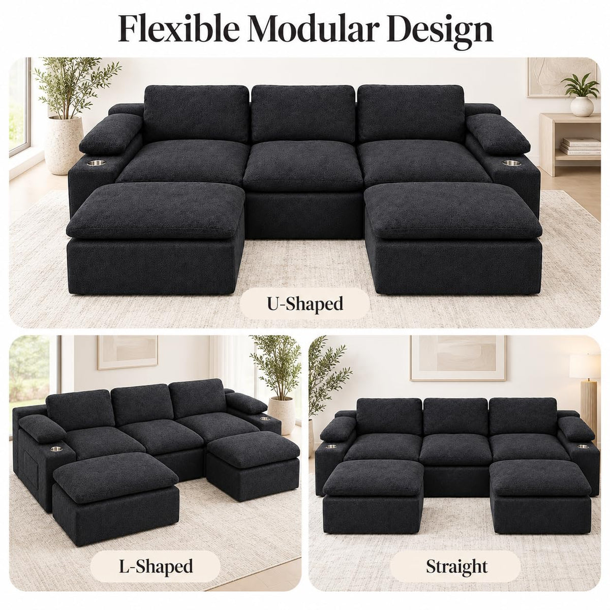 GAOMON Large Sectional Sofa, Deep Seat Modular Couch for Living Room
