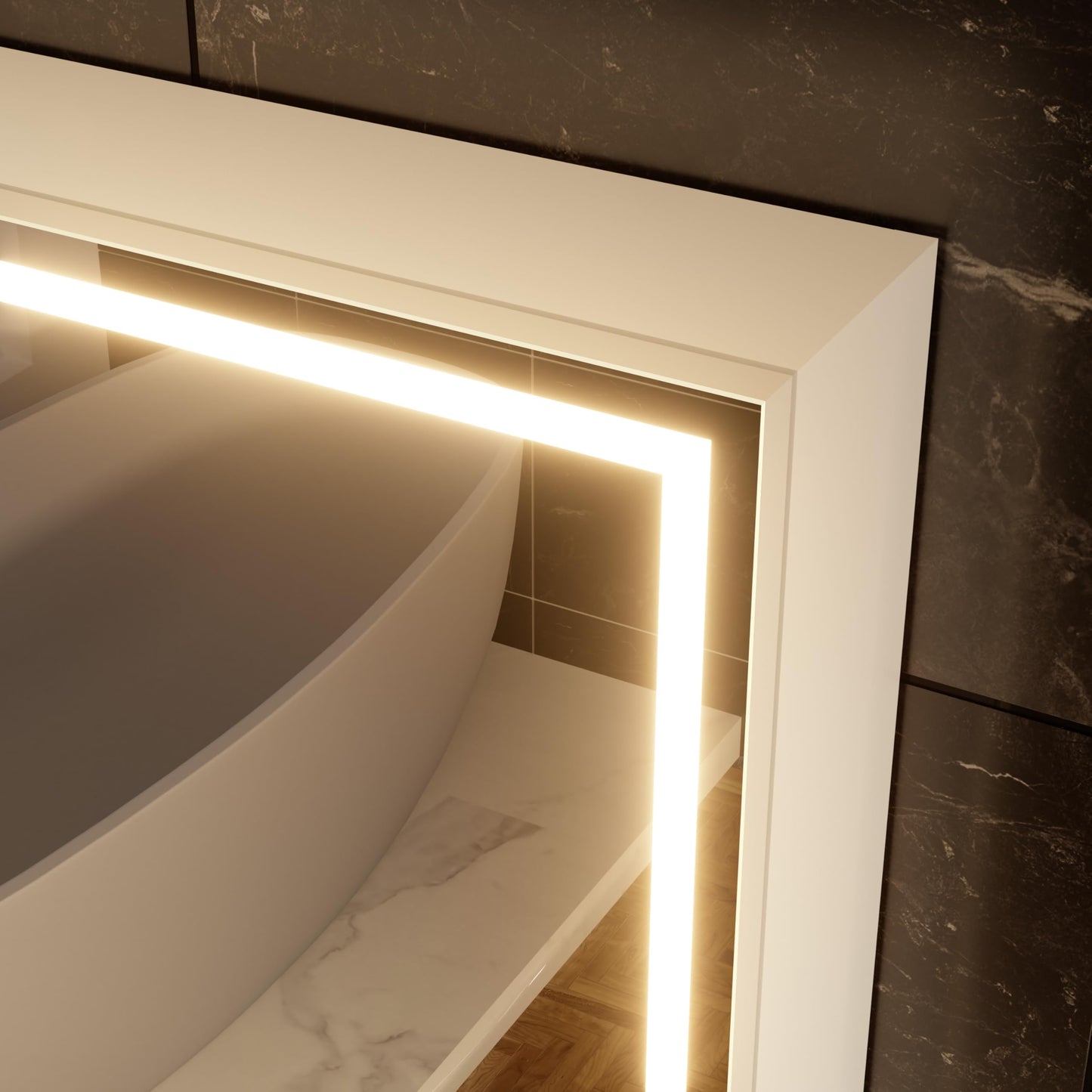 HAUSCHEN HOME 28 x20Inch LED Medicine Cabinet Mirror with Lights for Bathroom,Defogger,Stepless Dimmable, 3000K/5500K Color Temperature Wall Mounted Makeup Mirror,Adjustable Shelf (Assembly Required)