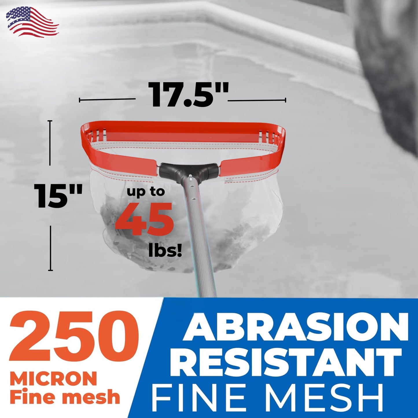 ProTuff 490 Promise 17.5in Pro Pool Silt Net, Fine Mesh, Cloudy Water