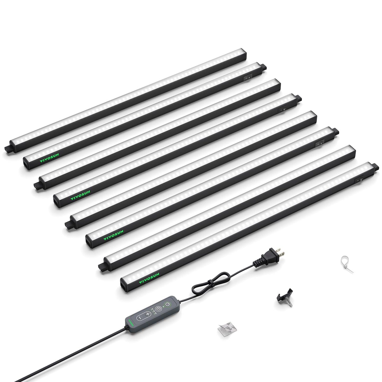 VIVOSUN T5 Grow Lights for Indoor Plants, 5000K Full Spectrum 120W (8 x 15W), 2FT LED Plant Light Strip with Timer & Dimming Controller for Seed Starting, Hydroponics, SGS Compatible, Linkable, 8-Pack