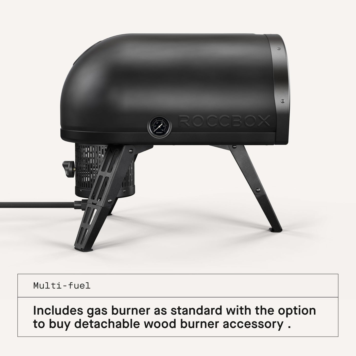 Gozney Roccbox Outdoor Pizza Oven, Black, Portable, Gas & Wood Fired, Restaurant-Grade