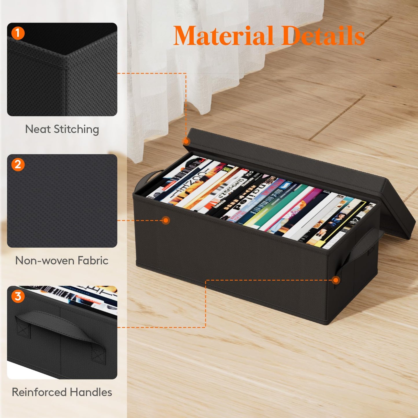 Lifewit 4 Pack DVD Storage Box with Lid, Stackable Case Hold 100 PCS DVDs
