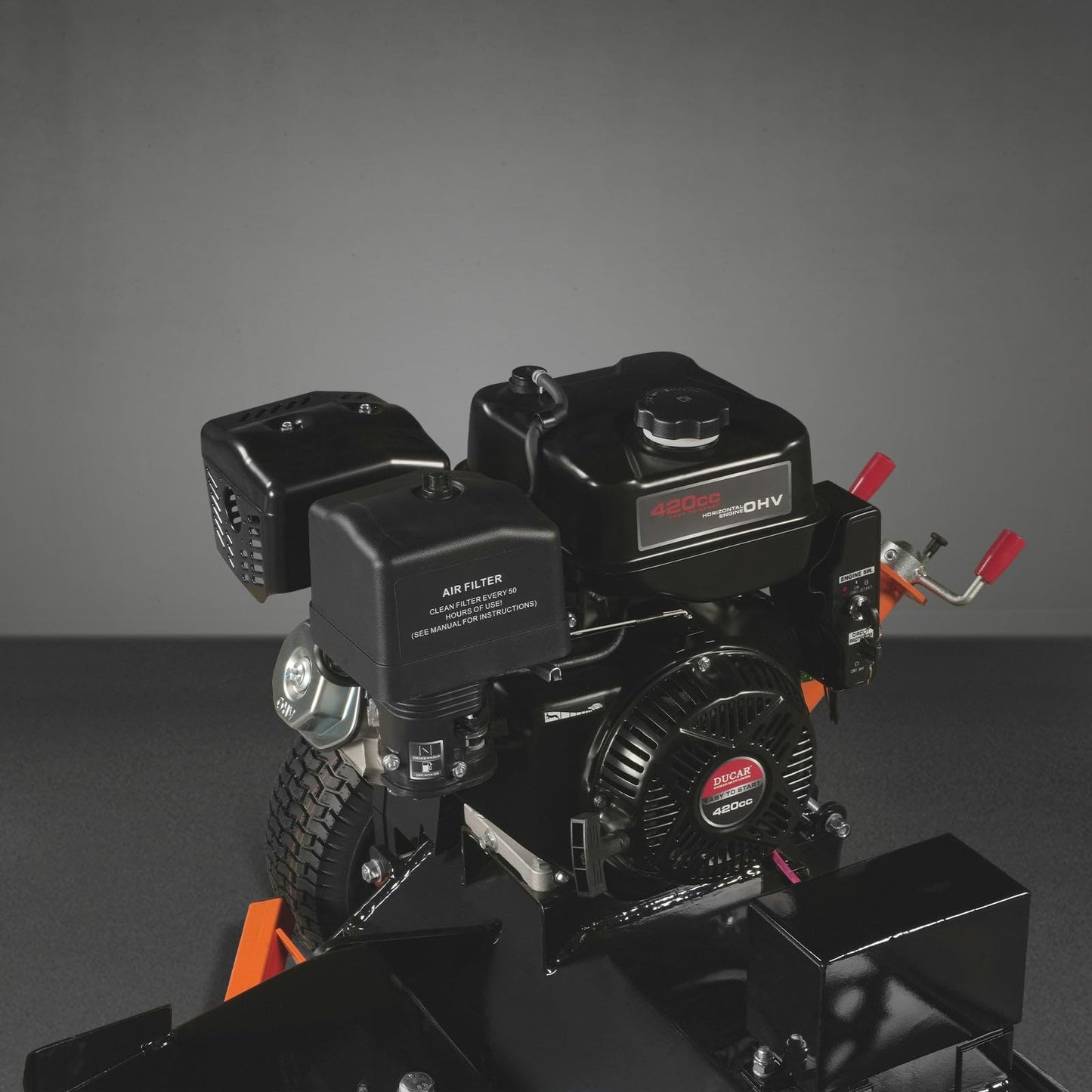 MechMaxx 48 inch Working Width Tow-Behind ATV Offset Flail Mower, ZONSEN 459cc 15HP Electric Start Gasoline Engine, 0.4in-2.5in Cutting Height,28pcs Hammers,Model ATV120