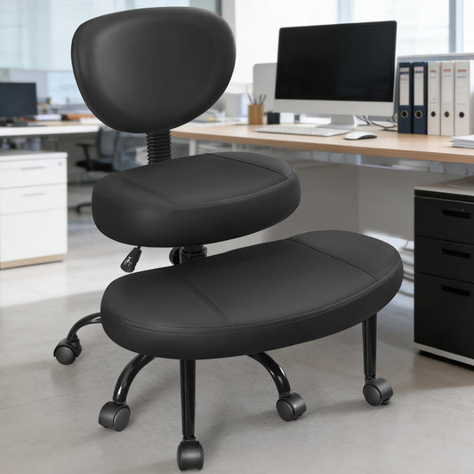 BestEra Cross Legged Office Chair with Wheels, Ergonomic Kneeling Chair with Lumbar Support and Adjustable Height for Meditation, ADHD Desk & Yoga