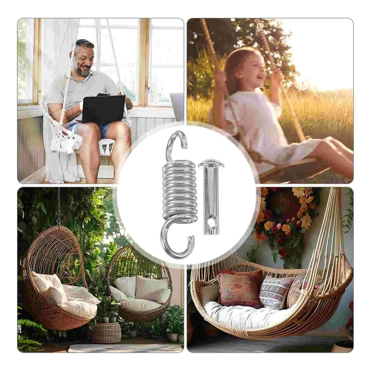 Hammock Chair Spring Swing Hardware Heavy Duty Spring Hook Suspension Extension Pin For Indoor And Outdoor Hanging Chair