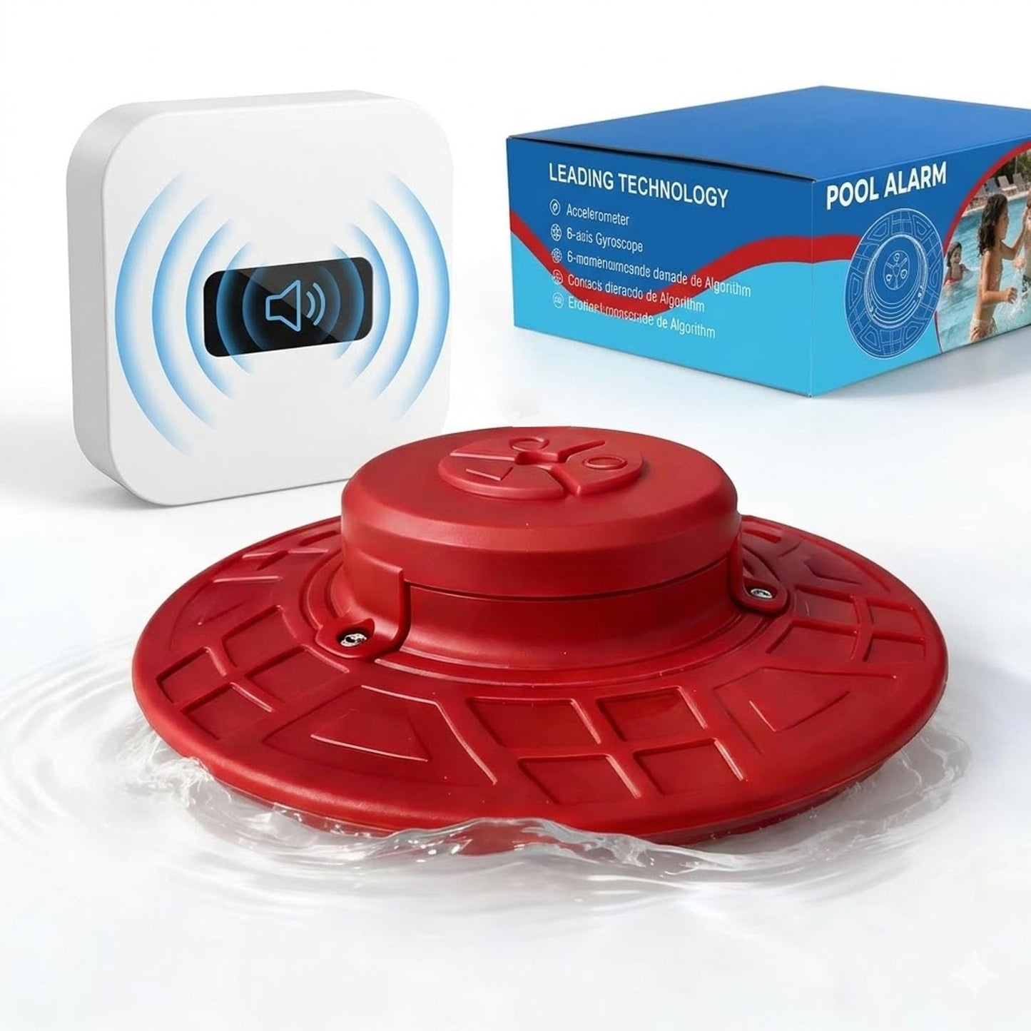 Pool Alarm for Inground & Above Ground Pools, 110dB Ultra-Loud Water Motion Sensor with Indoor Receiver - Adjustable Sensitivity, Weatherproof UV Resistant, Backyard Child & Pet Safety