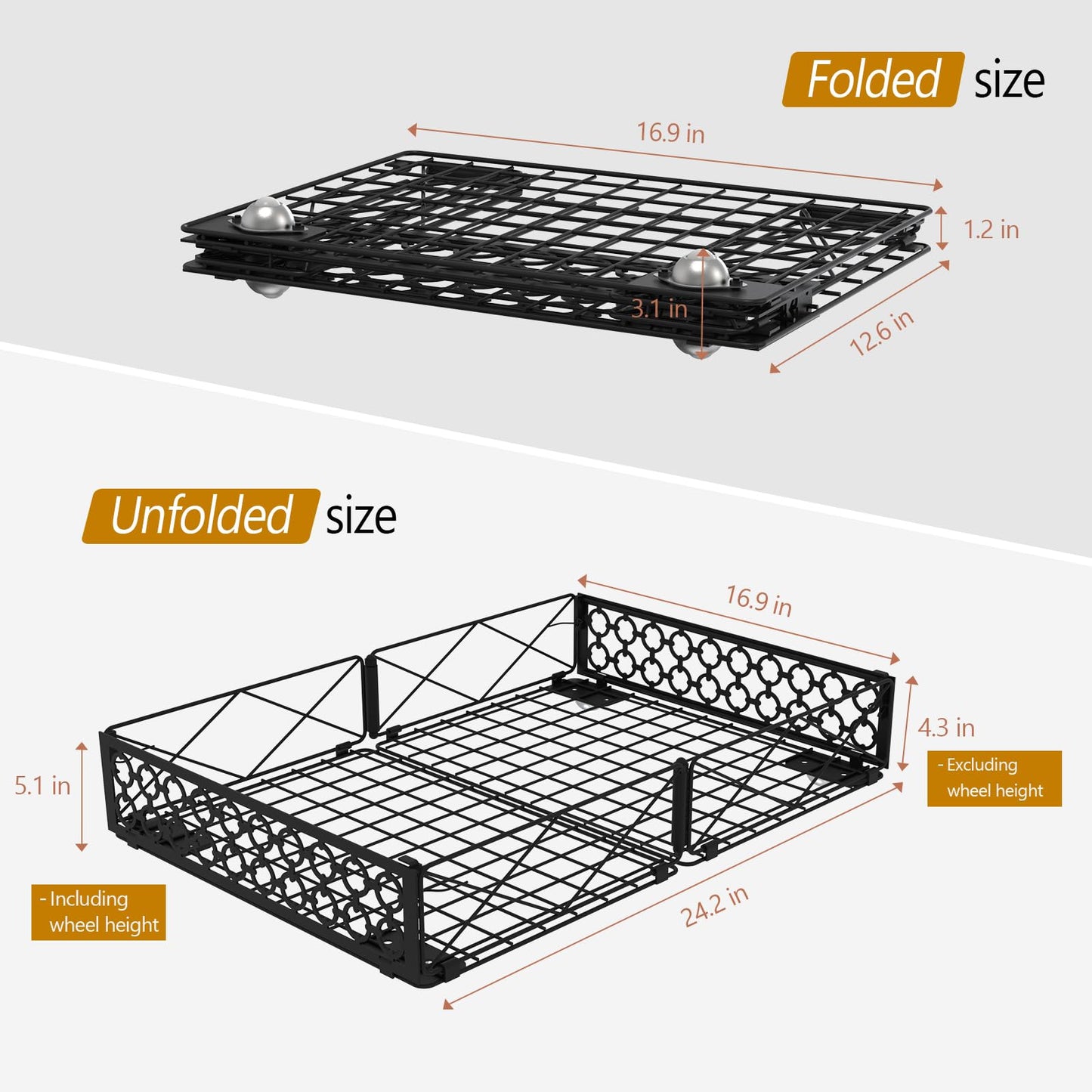 NADAMOO Under Bed Storage with Wheels, Low Profile Rolling Organizer Bins
