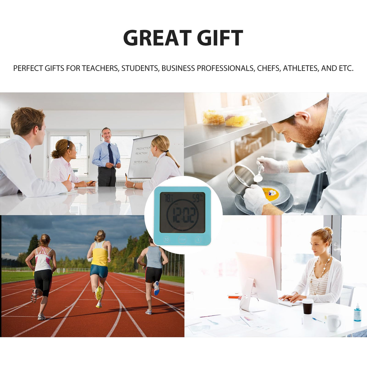 Bathroom Shower Wall Clock Timer Waterproof , Shower Clock with Suction