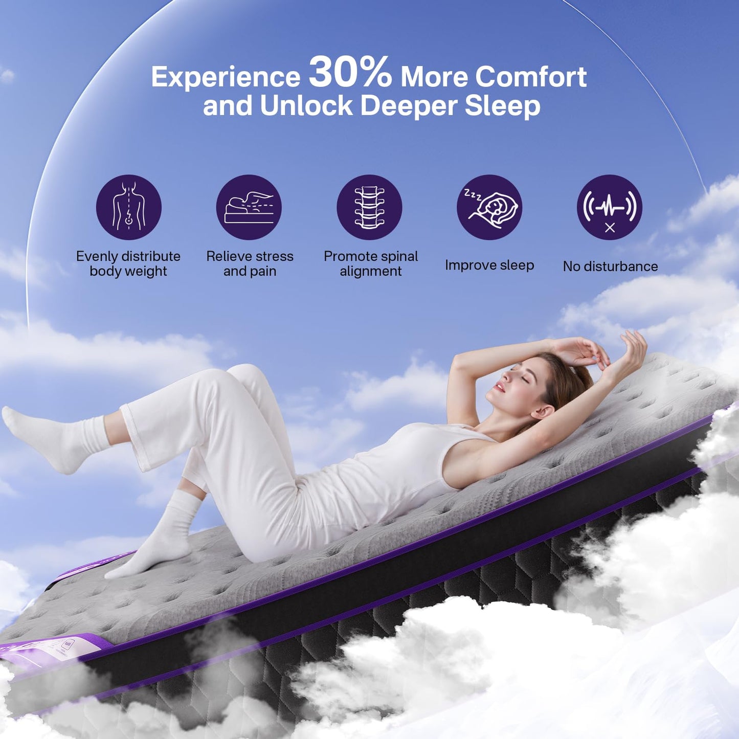 King Size Mattress, 14 Inch Deluxe Hybrid King Mattress in a Box, Cooling-Gel Memory Foam & Pocket Springs, Medium Firm, Pressure Relief, Extra Edge Support, 365-Night Trial (2026 Upgraded Support)