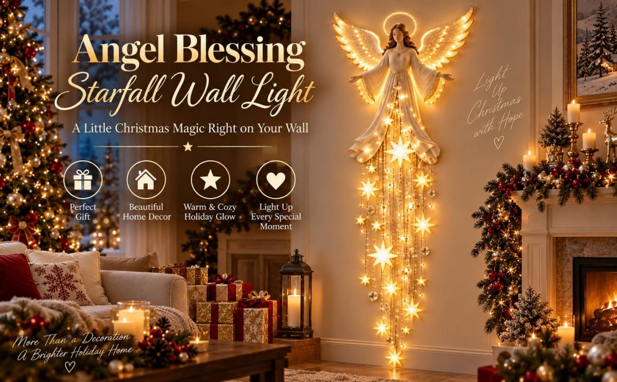 Lighted Angel Wall Decor, Christmas Glowing Hanging Wall Lights