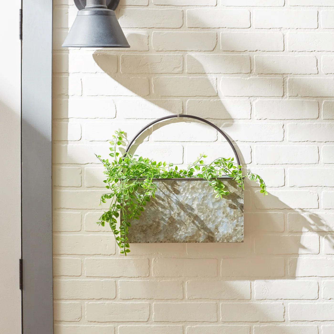 RECTANGLE GALVANIZED WALL PLANTER