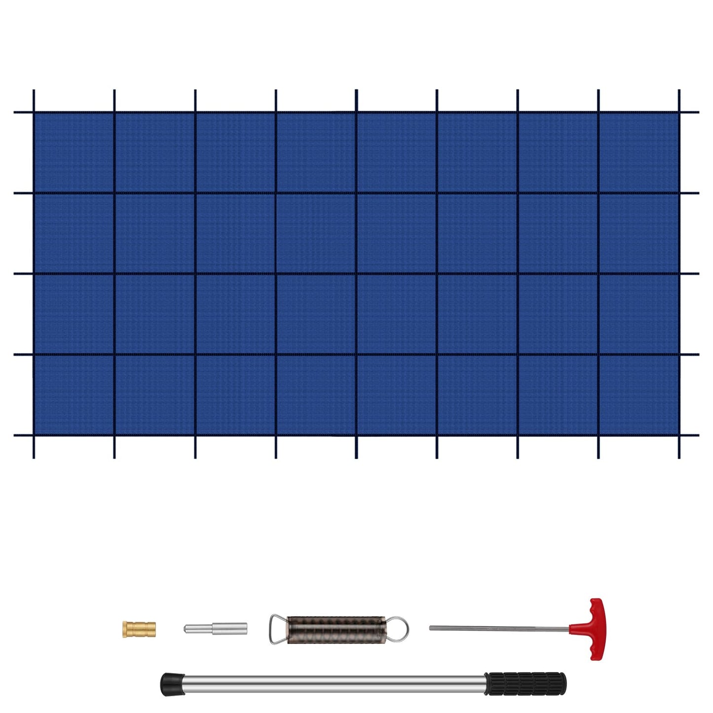 Inground Pool Safety Covers, Rectangular Winter Pool Cover for Swimming Pools, High Strength Mesh PP, Included Installation Tools (Blue, Fit 16x32ft Pools)
