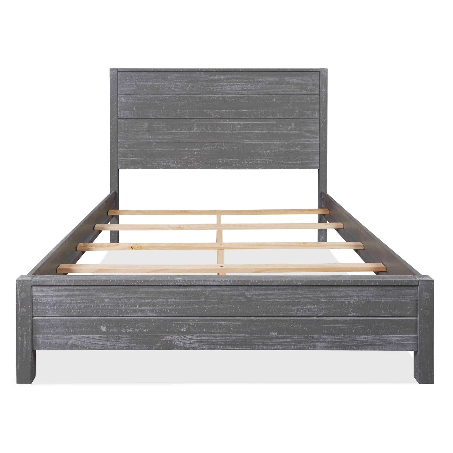Grain Wood Furniture Montauk Solid Wood Bed, Full Size, Rustic Grey
