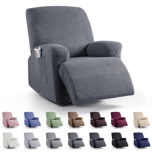 KinCam Recliner Chair Covers, Stretch Reclining Cover, Dark Gray
