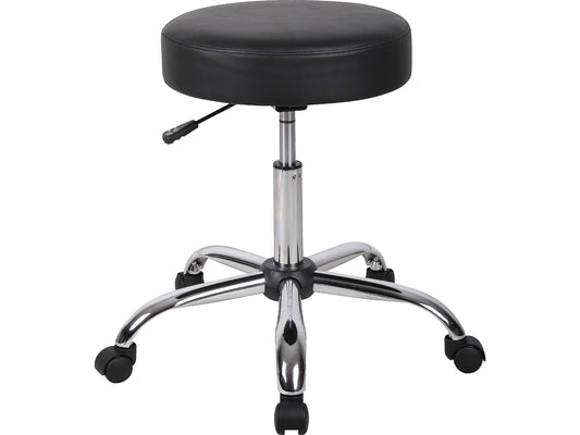 Boss Office Products Antimicrobial Vinyl Medical Spa Stool in Black
