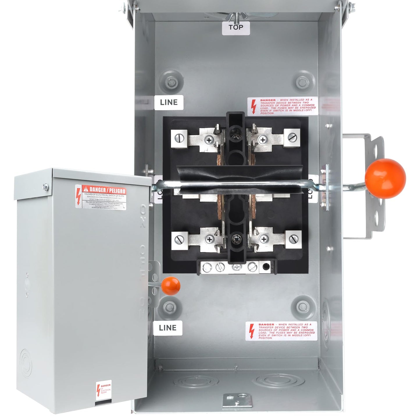 MUJURUR 100A Generator Transfer Switch, 24000W Heavy Duty Double Throw Safety Switch, 120/240V Manual Transfer Switch, Stronger Stability, Enlarged NEMA 3R Enclosure for Outdoor, 10-Year Warranty