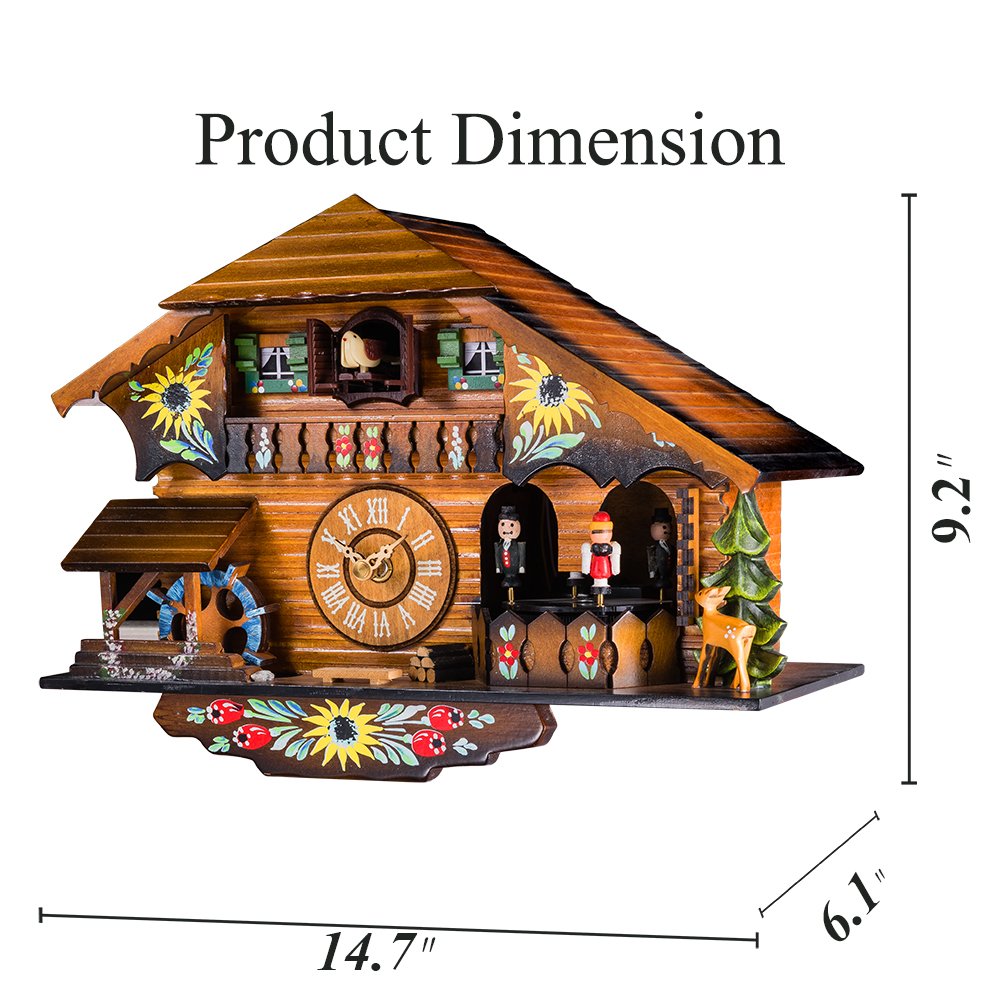Kintrot Cuckoo Clock Pendulum Quartz Wall Clock Black Forest House Home Decor