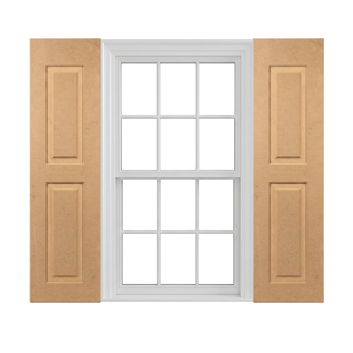 The Concho | Exterior Window Shutters | Raised Panel Shutter Style | Made in the USA with Extra Durable Extira Material