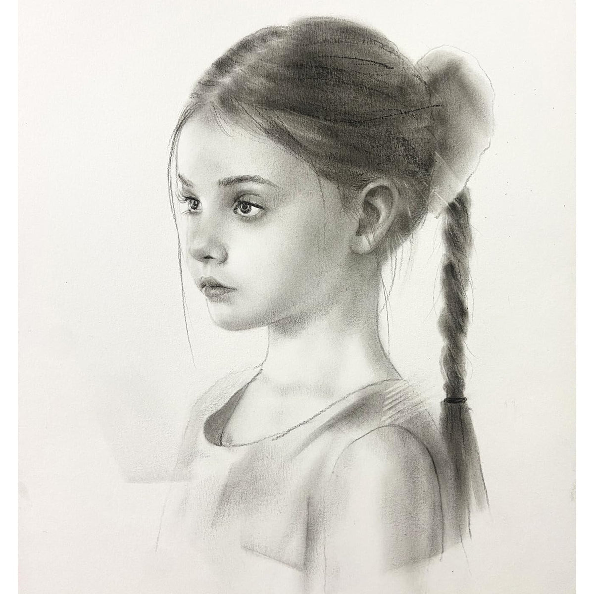 Custom Pencil Portrait 6x8 - Hand Drawn Pet Family Sketch from Photo