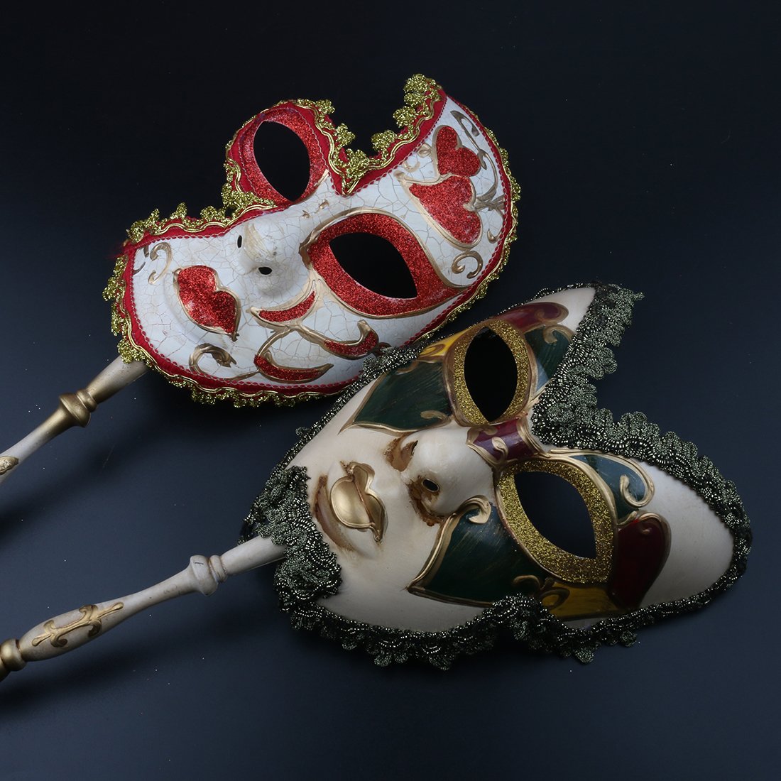 YU FENG 2 Pack Venetian Masquerade Mask, Adult Carnival Party Accessory