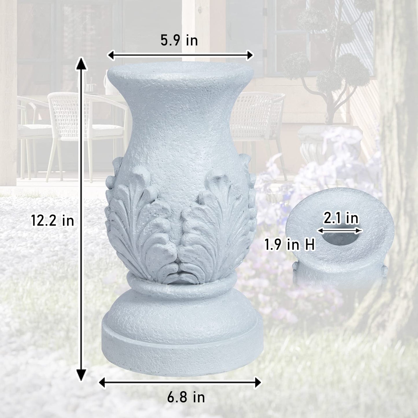 VCUTEKA Gazing Ball Stand, Roman Column Gazing Globe Stand for 8-10 Inch Garden Gazing Globe, Indoor/Outdoor Display Stand Décor Accessories, 12" H