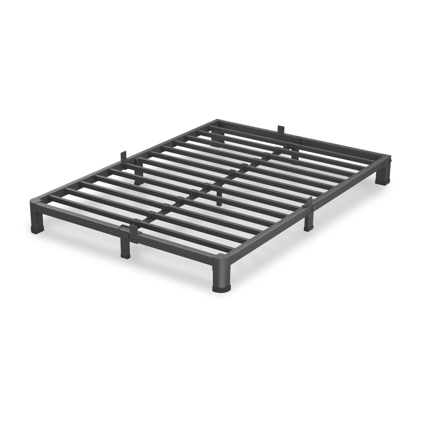 VIPSHOW 4 Inch Full Size Bed Frame, 3500Lbs Heavy Duty Metal Platform with Round Corner Legs Mattress Slide Stopper, Steel Slat Support No Box Spring Needed, Noise Free, Non-Slip, Easy Assembly