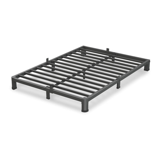 VIPSHOW 4 Inch Full Size Bed Frame, 3500Lbs Heavy Duty Metal Platform with Round Corner Legs Mattress Slide Stopper, Steel Slat Support No Box Spring Needed, Noise Free, Non-Slip, Easy Assembly