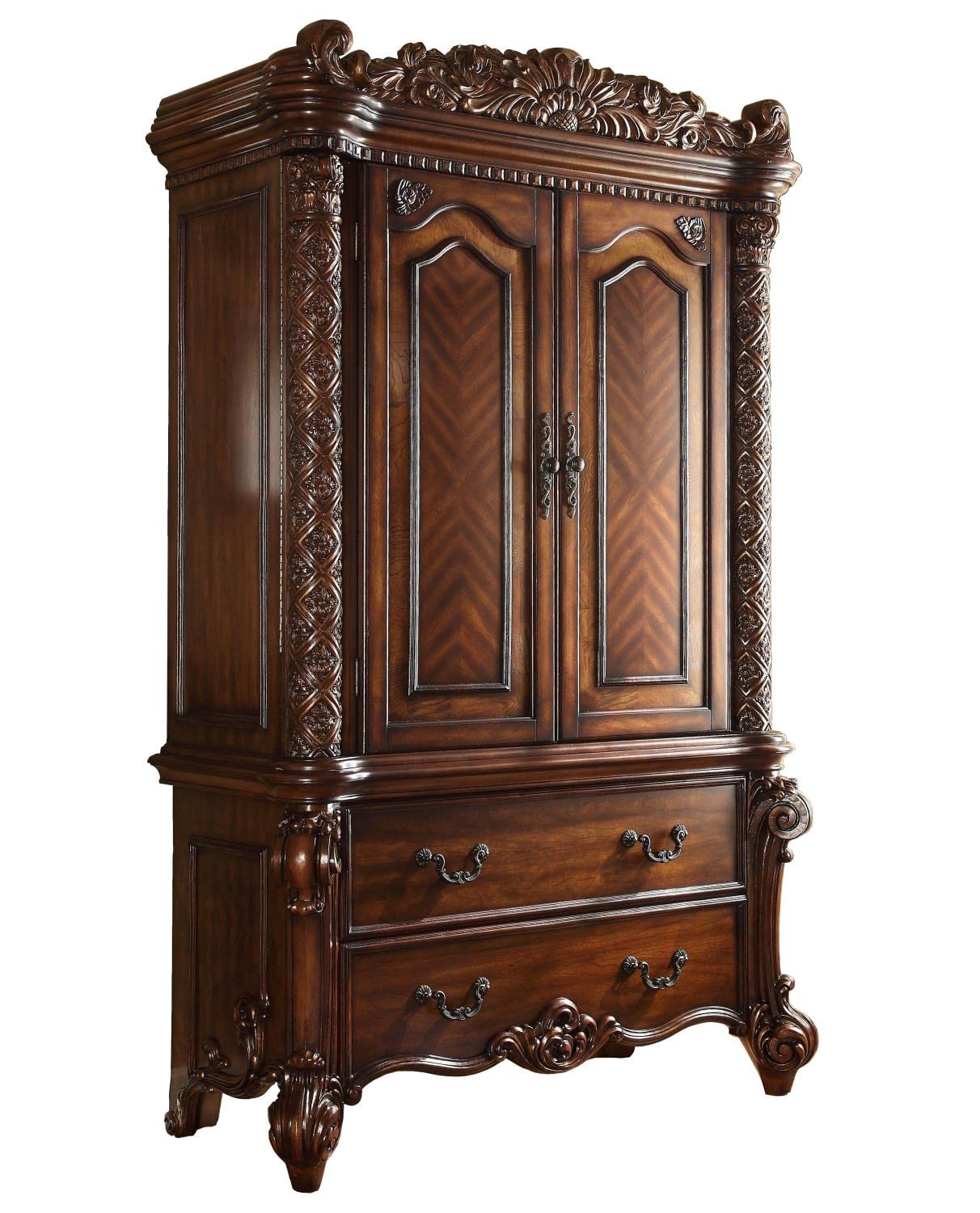 acme Vendome TV Armoire, Cherry (1Set/2Ctn) Cherry//Vintage/Traditional/Victorian
