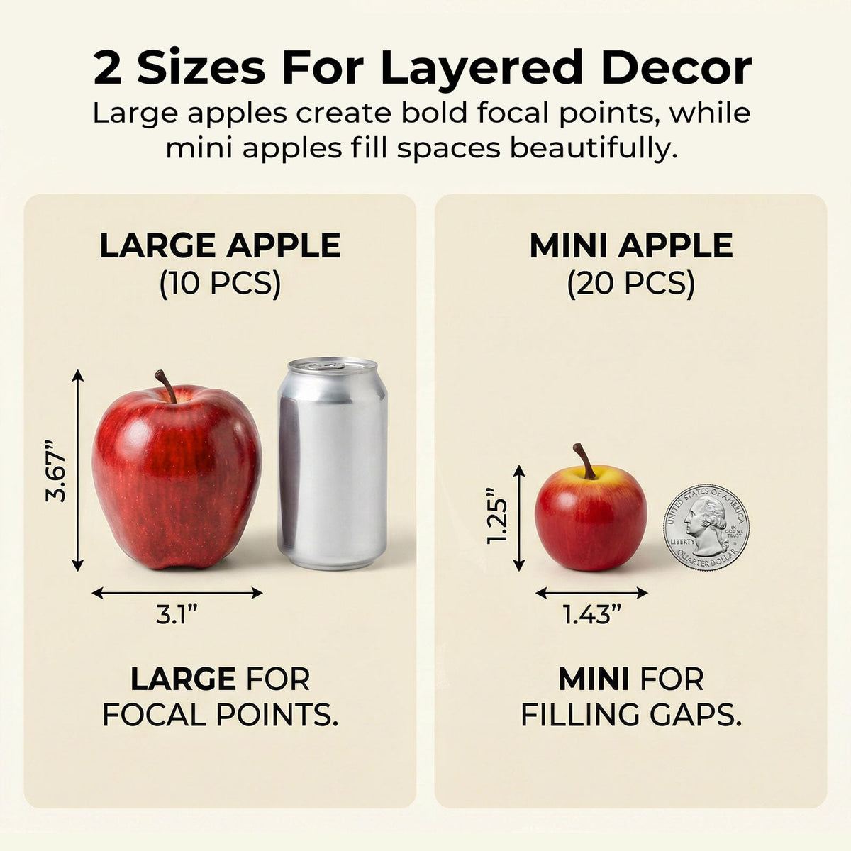 BigOtters 30 PCS Fake Apples, Fall Decor Lifelike Fake Fruits