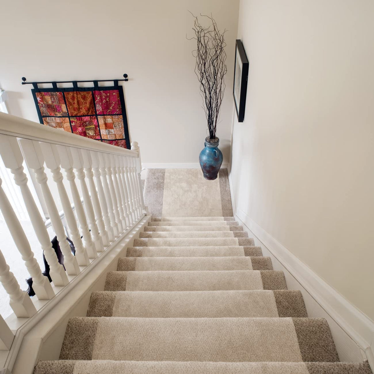 LAMINET Beige Non-Slip Washable Stair Covers for Carpeted Stairs 30'Lx30 W