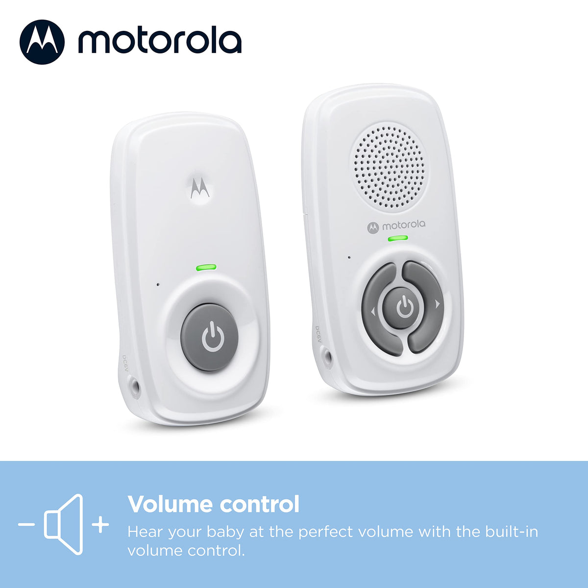 Motorola Nursery Audio Baby Monitor, No WiFi, Long Range 1000 ft, Volume Control, DECT Private Connection, Cry Detection, Portable Battery Parent Unit, Ideal for Safe Monitoring, No App, AM21
