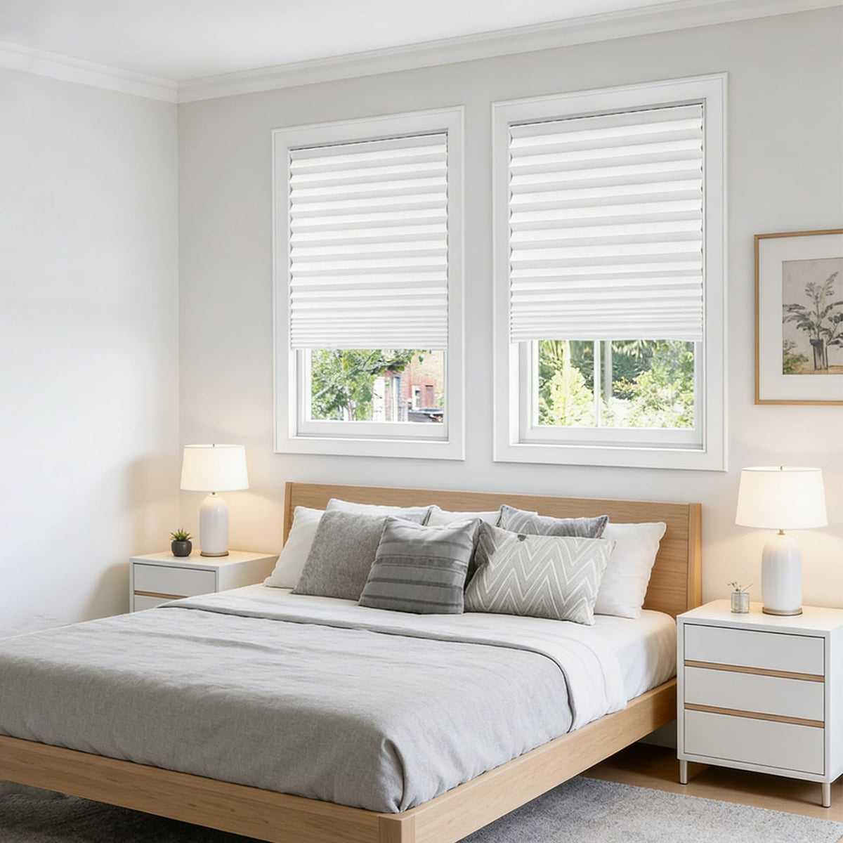 Temporary Blinds for Indoor Windows, Non-Woven Pleated Shades