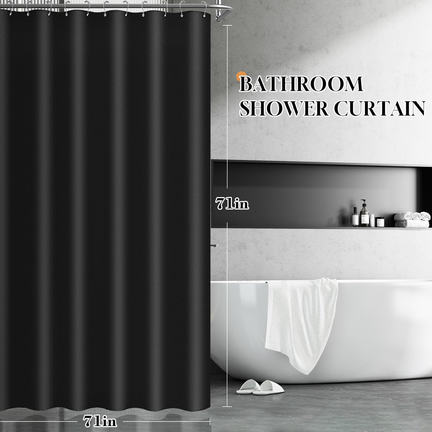 Bathroom Sets with Shower Curtain and Rugs, 22 Pcs Black Bathroom Accessories with Trash Can, Waterproof Shower Curtain, Bathroom Rugs Super Absorbent, Modern Bathroom Sets Complete Decor