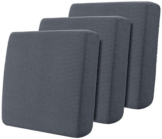 Hokway 3 Pcs Stretch Cushion Covers Elastic Sofa Seat Slipcovers Gray