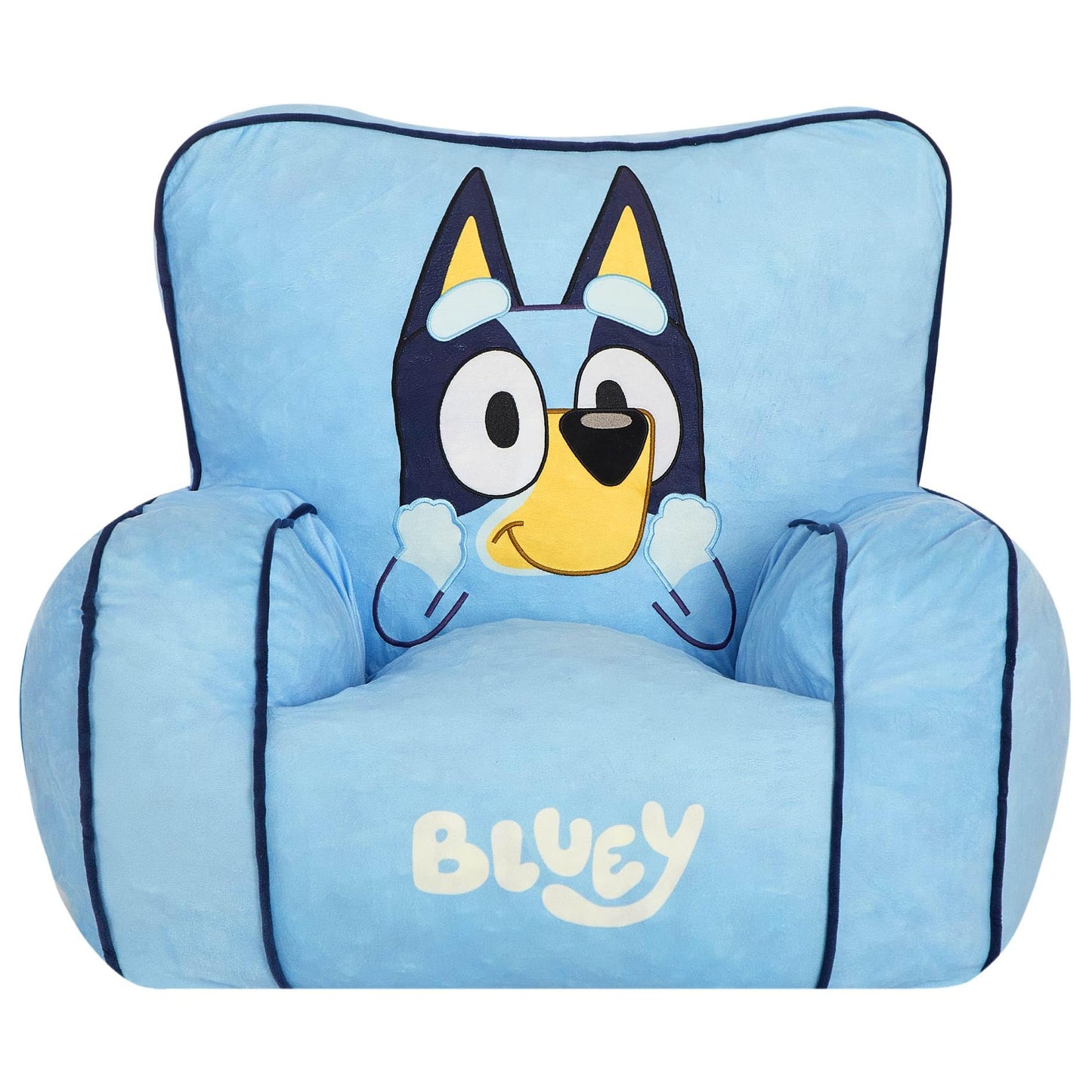 Idea Nuova Bluey Kids Foam Filled Bean Bag Chair, Soft Plush Character Lounge Seat for Bedroom or Playroom