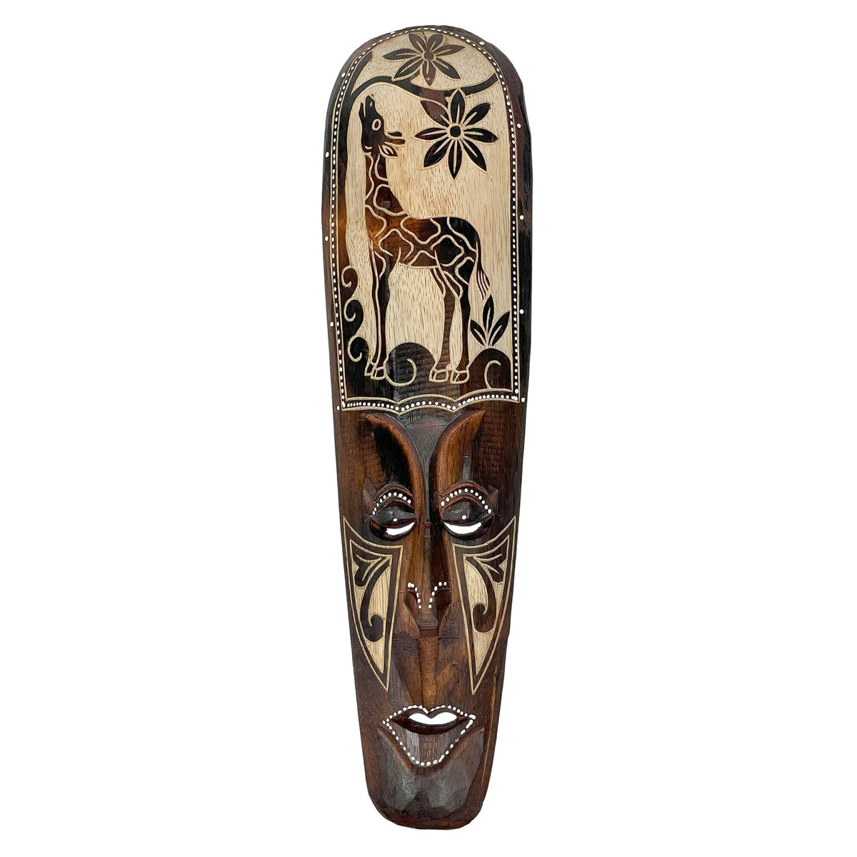 Zeckos Set of 5 African Animal Wall Masks, Hand-Carved Wood, 20 Inch