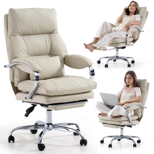 LEAGOO Office Chair with Foot Rest, Ergonomic Executive Chairs with Arms