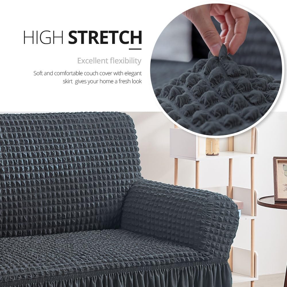 NICEEC Loveseat Covers Washable Love Seat Couch Covers Slipcover with Skirt