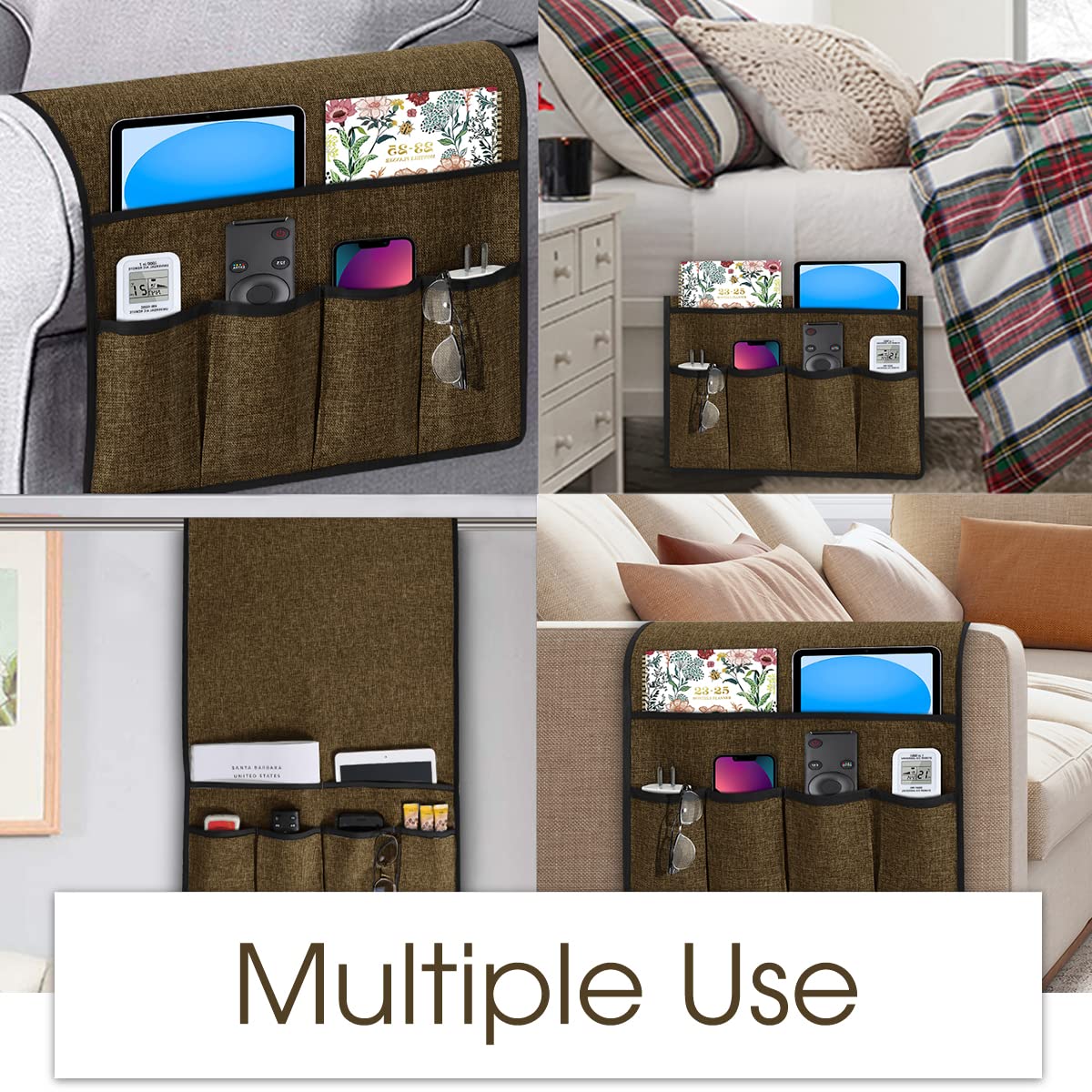 Joywell Remote Control Holder Armchair Caddy Armrest Organizer Chocolate